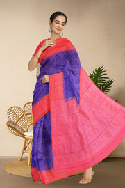 Ink Blue Handloom Kanjivaram Soft Silk Saree 10063262