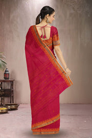 Red Handloom Chettinad Cotton Saree 10075117