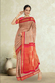 Multi Colour Korvai Kanjivaram Silk Saree 10075656