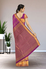 Purple Kanjivaram Vegan Silk Saree 10073895