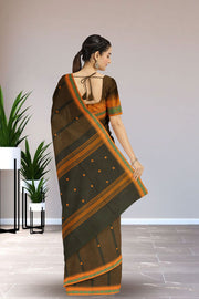 Green Handloom Chettinad Cotton Saree Without Blouse 10075134