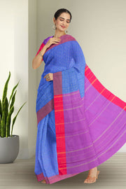 Blue Art Silk Kanjivaram Saree With Checks Design 10076318