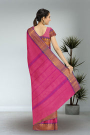 Pink Handloom Chettinad Cotton Saree 10072603