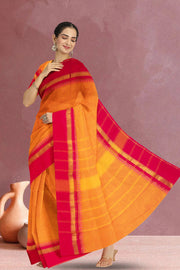 Orange Handloom Kanchi Cotton Saree 10071704