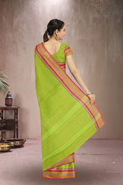 Green Handloom Chettinad Cotton Saree Without Blouse 10075146