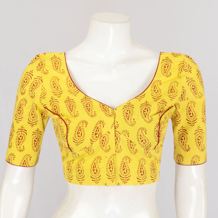 Yellow Handcrafted Cotton Blouse - Avishya