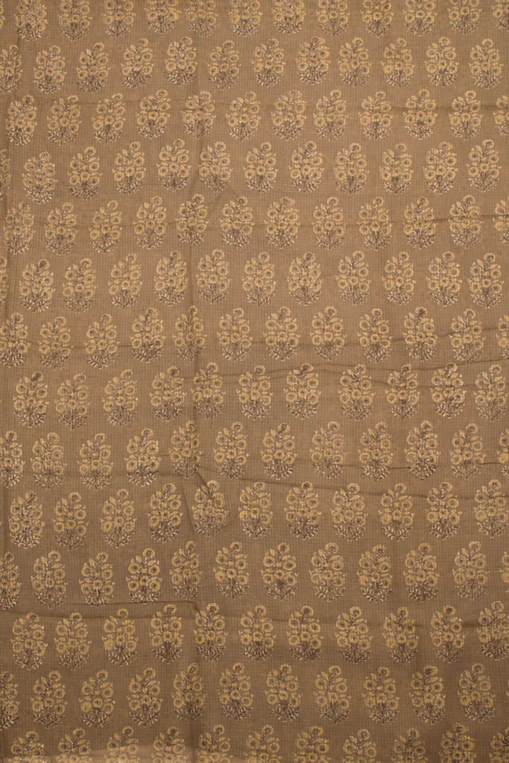 Driftwood Brown Ajrakh Printed Kota Cotton Kurta Material 10062858
