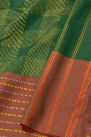 Green Kanjivaram Vegan Silk Saree 10077085