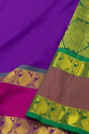 Purple Kanjivaram Vegan Silk Saree with Contrast Pallu 10077084
