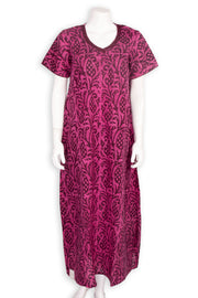 Pink Batik Printed Cotton Nightwear 10076179