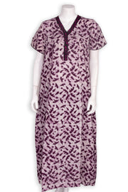 Brown Batik Printed Cotton Nightwear 10076183