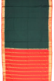 Dark Green Mysore Semi Crepe Silk Saree 10077210