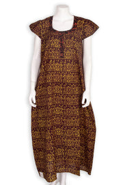 Brown Batik Printed Cotton Nightwear 10076184