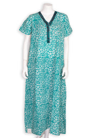 Blue Batik Printed Cotton Nightwear 10076182