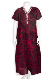 Pink Batik Printed Cotton Nightwear 10076181