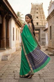 Green Semi Mysore Crepe Silk Saree 10077784