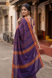 Blue Handloom Chettinad Cotton Saree 10077323