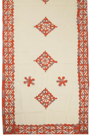 Red Ajrakh Printed Cutwork Applique Embroidered Cotton 3 Piece Salwar Suit Material