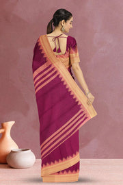 Violet Handloom Kanchi Cotton Saree 10071656