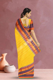 Yellow Handloom Kanchi Cotton Saree 10071701