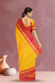 Yellow Handloom Kanchi Cotton Saree 10071705