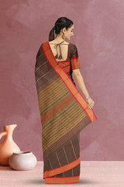 Green Handloom Kanchi Cotton Saree 10071679