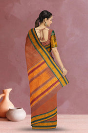 Orange Handloom Kanchi Cotton Saree 10071682