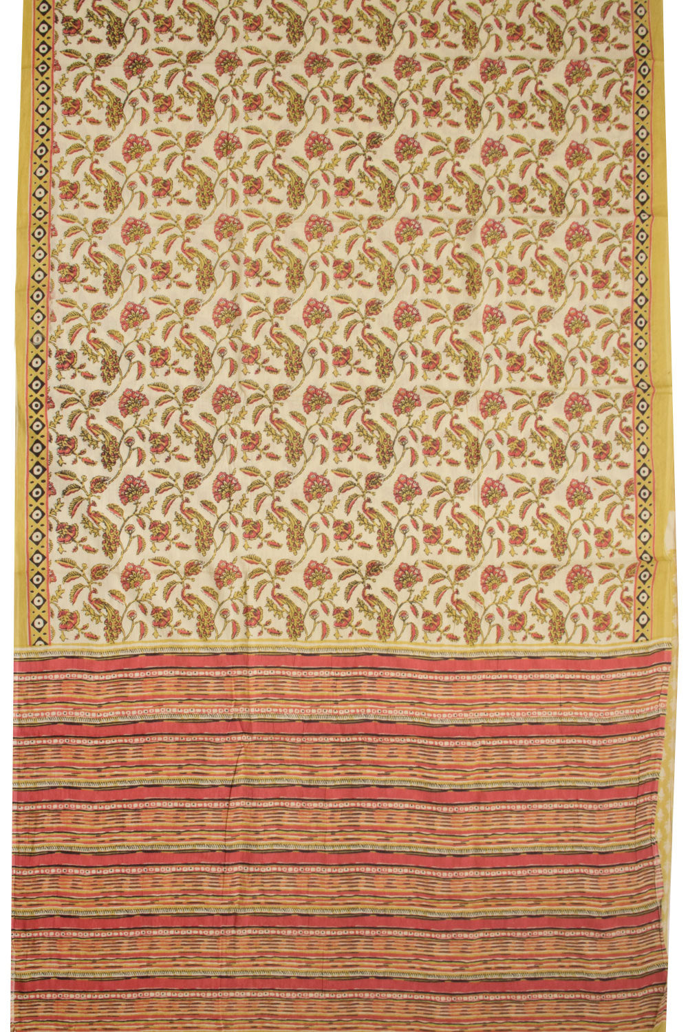 Yellow Vanaspathi Printed Mulmul Cotton Saree 10070248