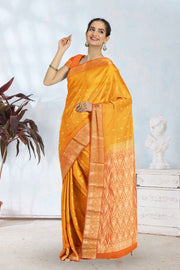 Yellow Pure Silk Kanjivaram Saree 10071862