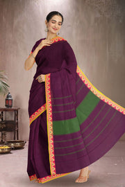 Violet Handloom Kanchi Cotton Saree 10071725