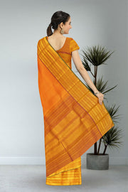 Orange Handloom Kanjivaram Silk Saree 10065046
