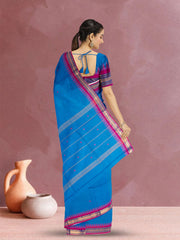 Blue Handloom Kanchi Cotton Saree 10071803