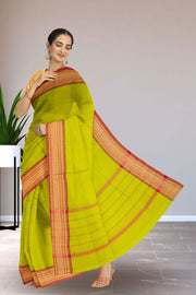 Green Handloom Chettinad Cotton Saree Without Blouse 10075172