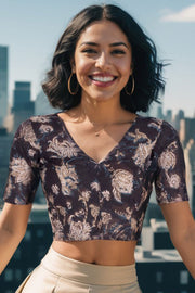 Black Hand Block Jahota Printed Cotton Blouse 10074998