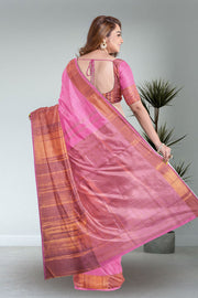 Persian Pink Monotone Kanjivaram Silk Saree 10075620