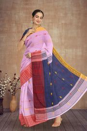 Pink Bengal Handwoven Cotton Saree 10075312