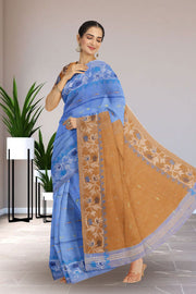 Blue Bengal Handwoven Cotton Saree 10075318