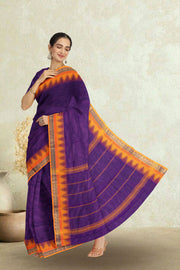 Purple Handloom Chettinad Cotton Saree 10075105