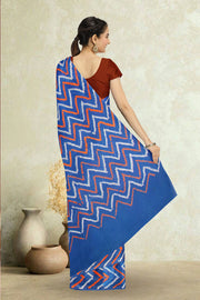 Blue Bandhani Mulmul Cotton Saree 10075496