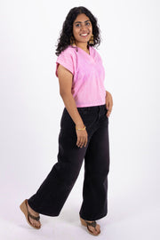 Pink Handcrafted Cotton Crop Top 10073244