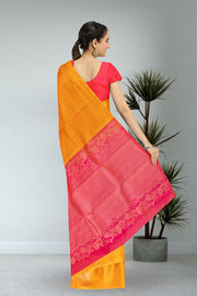 Mustard Yellow Handloom Kanjivaram Soft Silk Saree 10066274