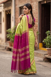 Green Kanjivaram Silk Cotton Saree 10077971