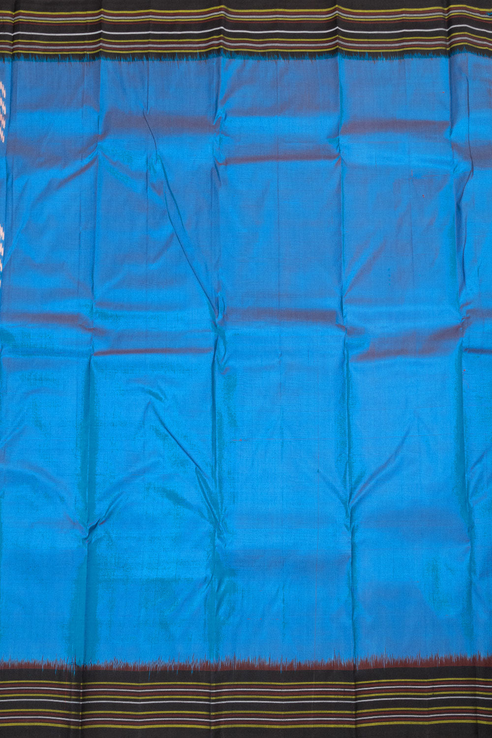 Bright Blue Handloom Pochampally Ikat Silk Saree 10064127