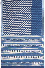 Indigo Blue Dyed Mulmul Cotton Saree 10075058