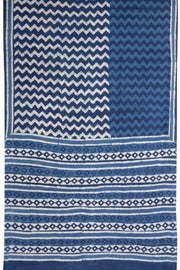 Indigo Blue Dyed Mulmul Cotton Saree 10075059