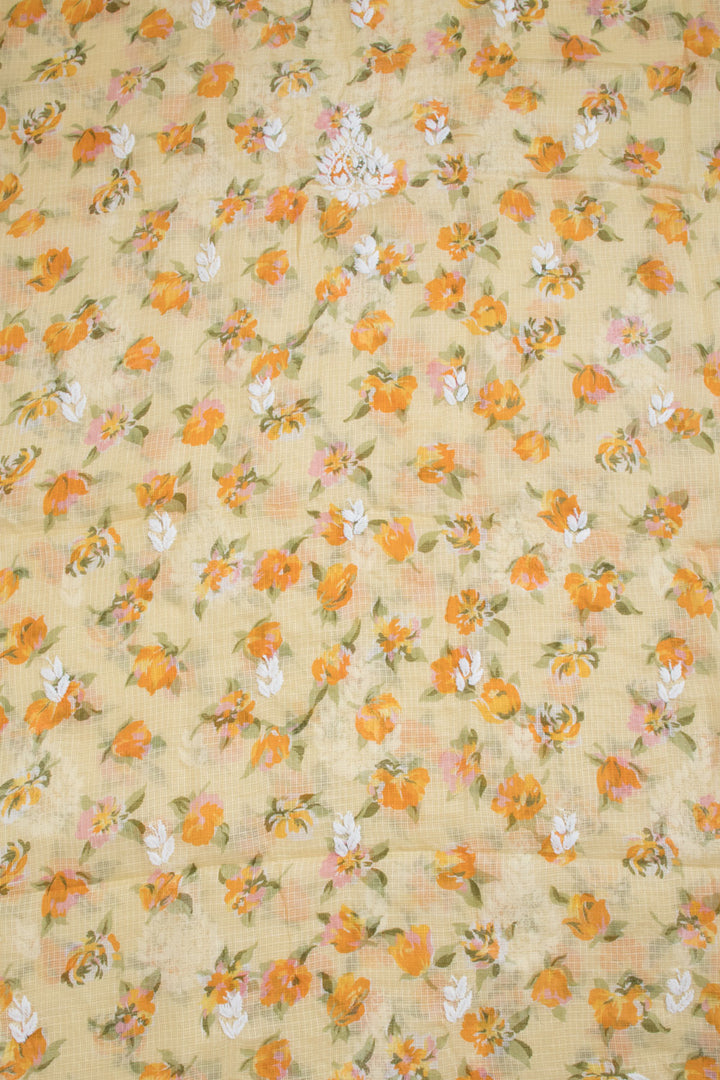 Chikankari Embroidered Kota Cotton Salwar Suit Material 10059372