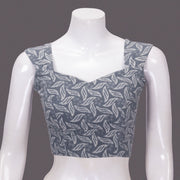 Grey Hand Embroidered Cotton Blouse - Avishya