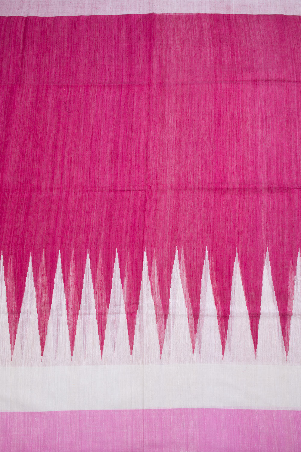 Pink Handloom Matka Silk Saree with Jamdani Temple Border 10061861