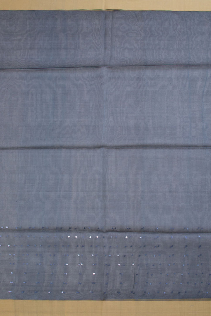 Grey Handloom Sequin Embelllished Muslin Silk Saree 10061867