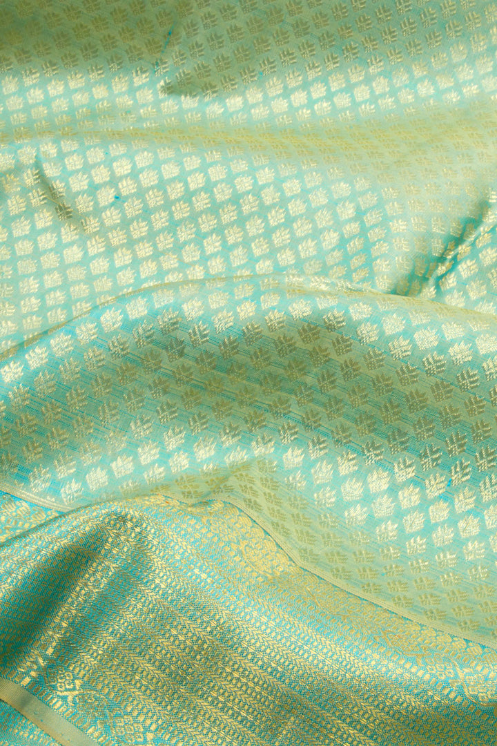 Powder Blue Pure Zari Kanjivaram Silk Saree 10062345